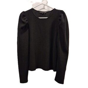 Endless Rose Black Puff Sleeve Top Size M 18” Pit to Pit